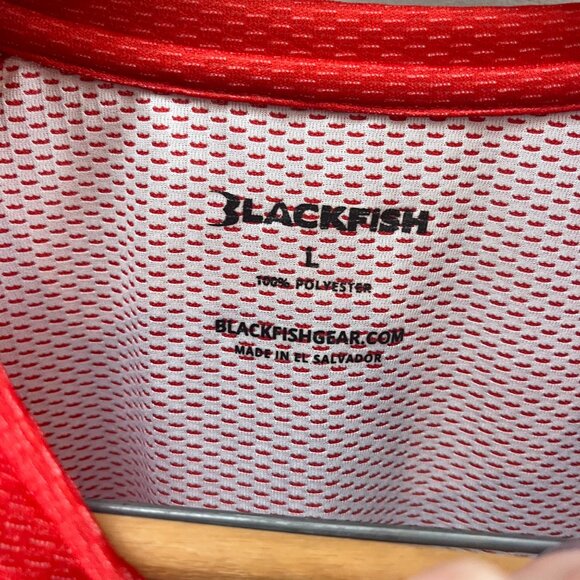 Blackfish Red Long Sleeve Performance American Flag Fishing Shirt Size L‎ - Picture 3 of 4